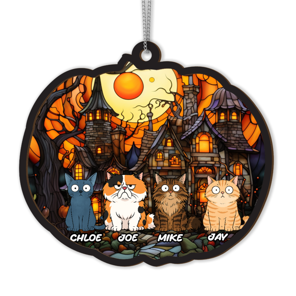 Custom Pet Halloween Ornament Pumpkin Window Decor