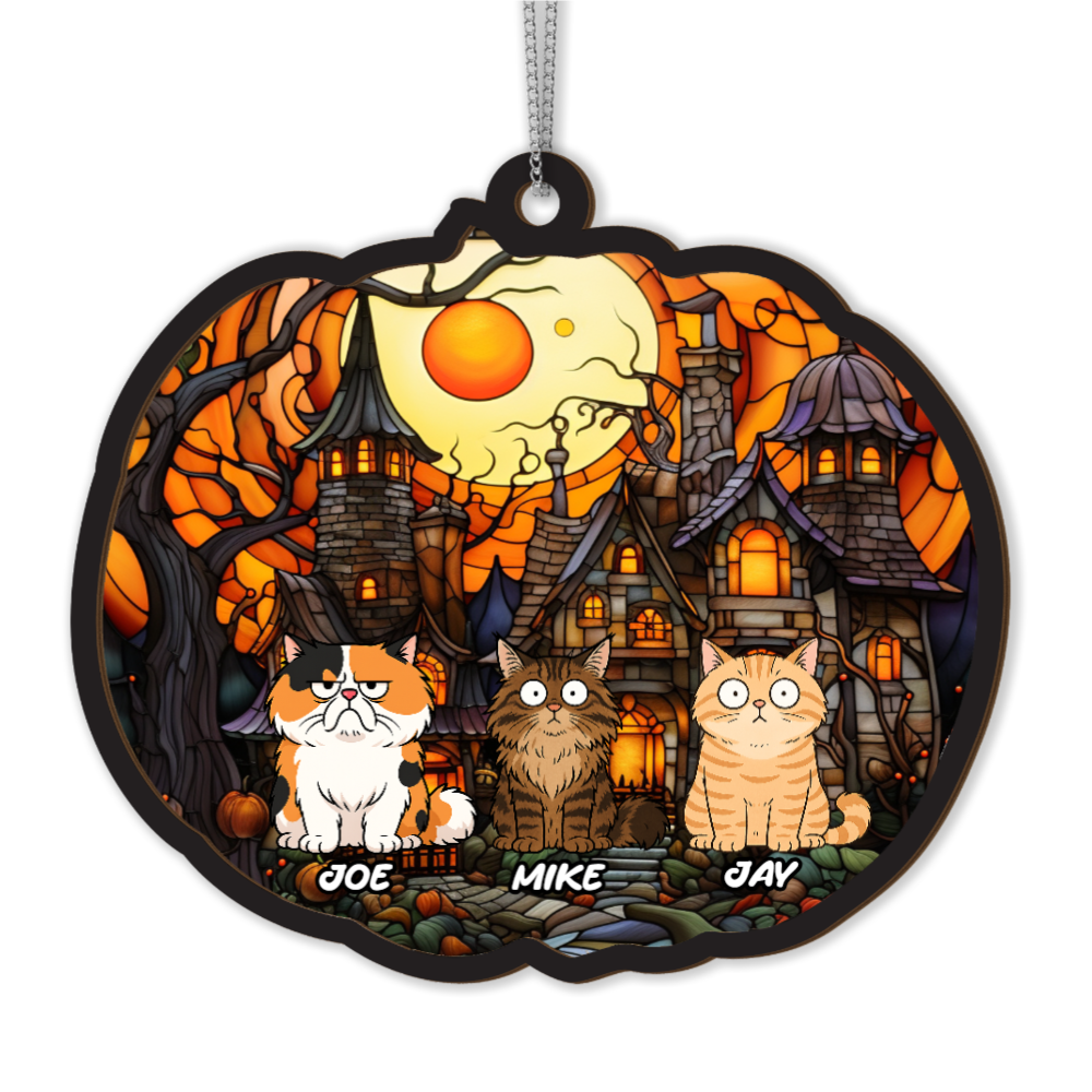 Custom Pet Halloween Ornament Pumpkin Window Decor