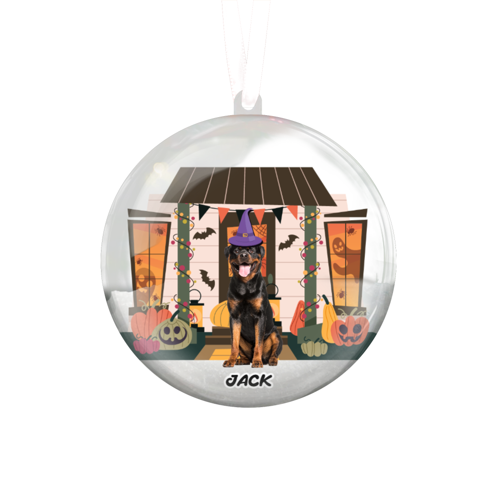Custom Pet Photo Halloween Ball Ornament