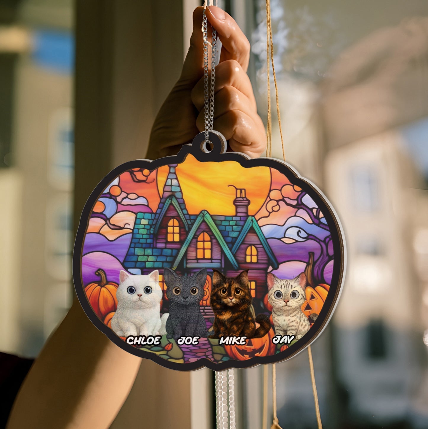 Personalized Cat Photo Halloween Ornament