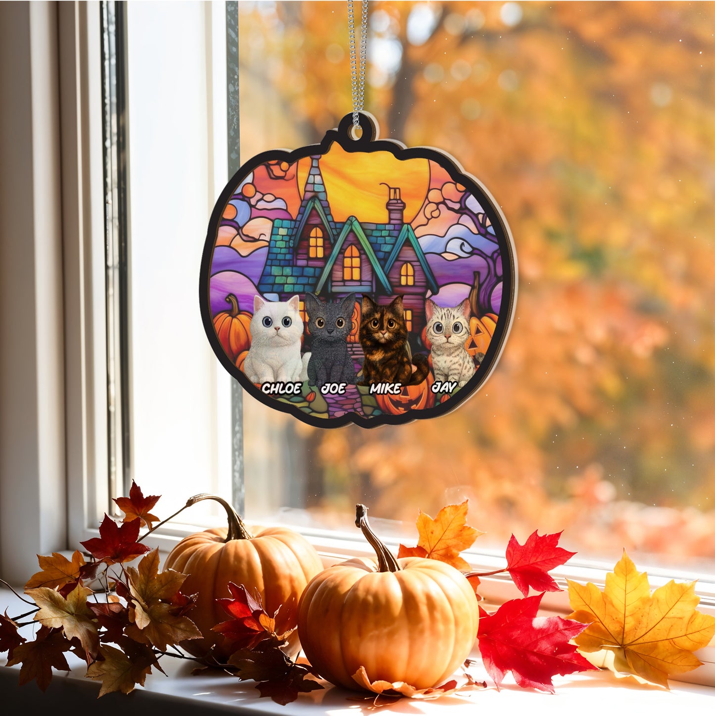 Personalized Cat Photo Halloween Ornament