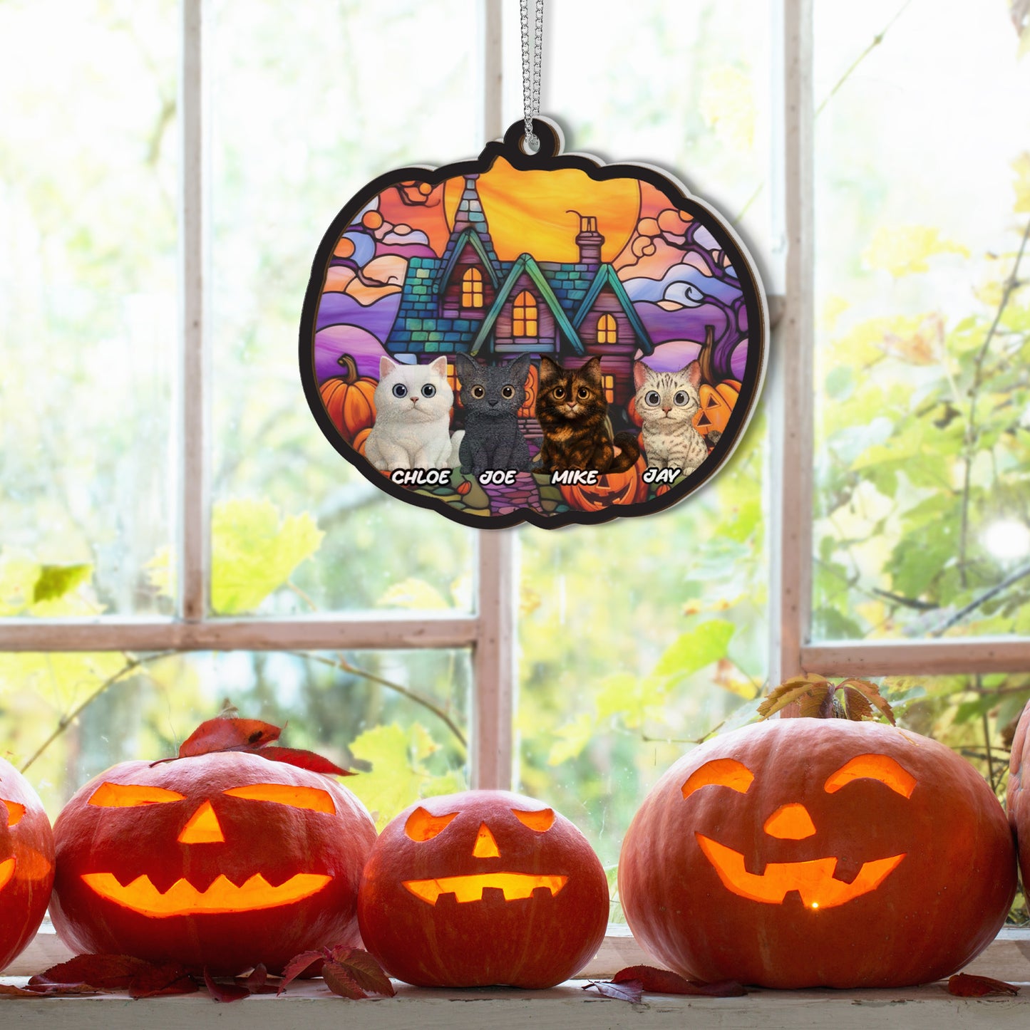 Personalized Cat Photo Halloween Ornament