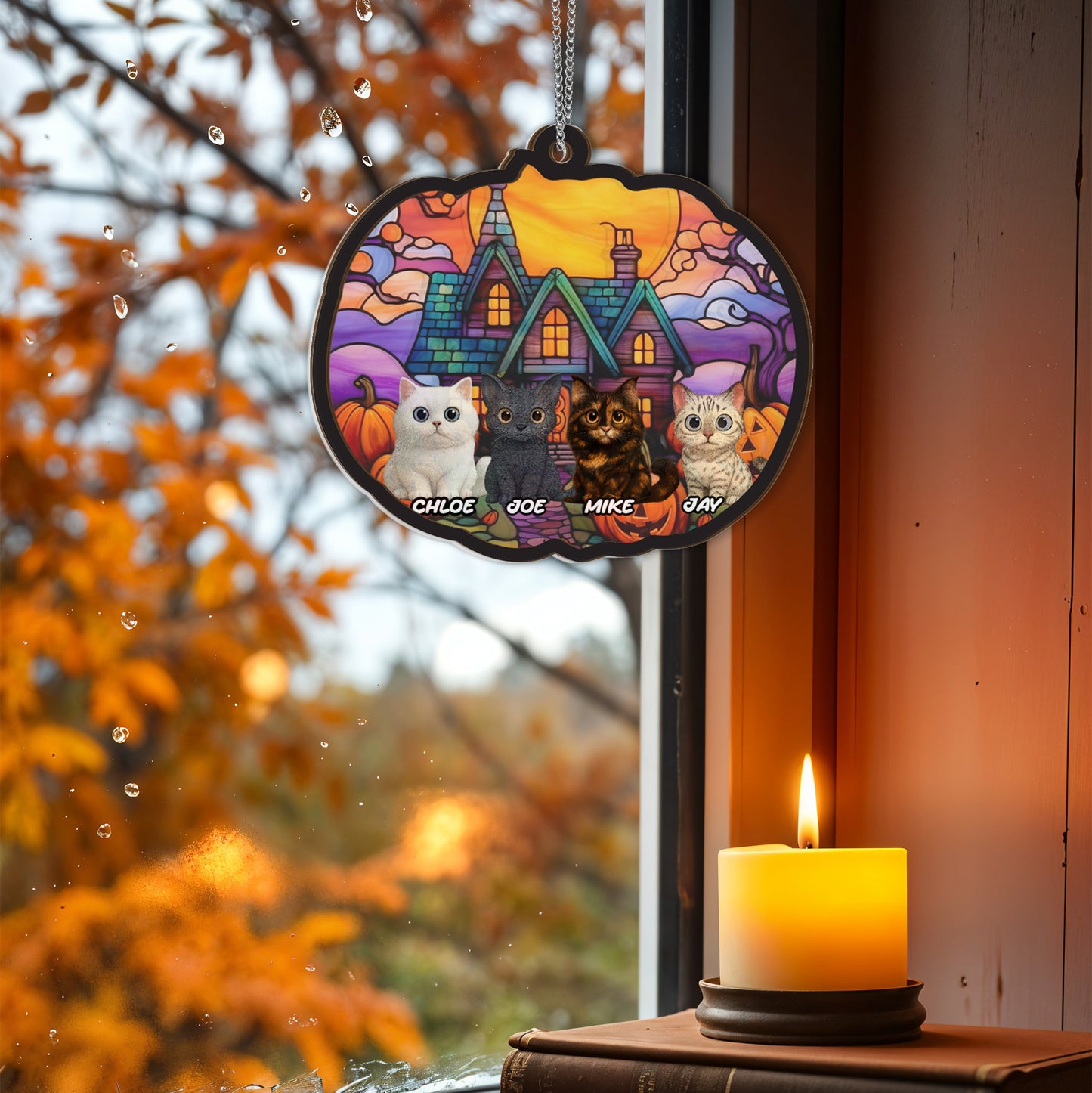 Personalized Cat Photo Halloween Ornament