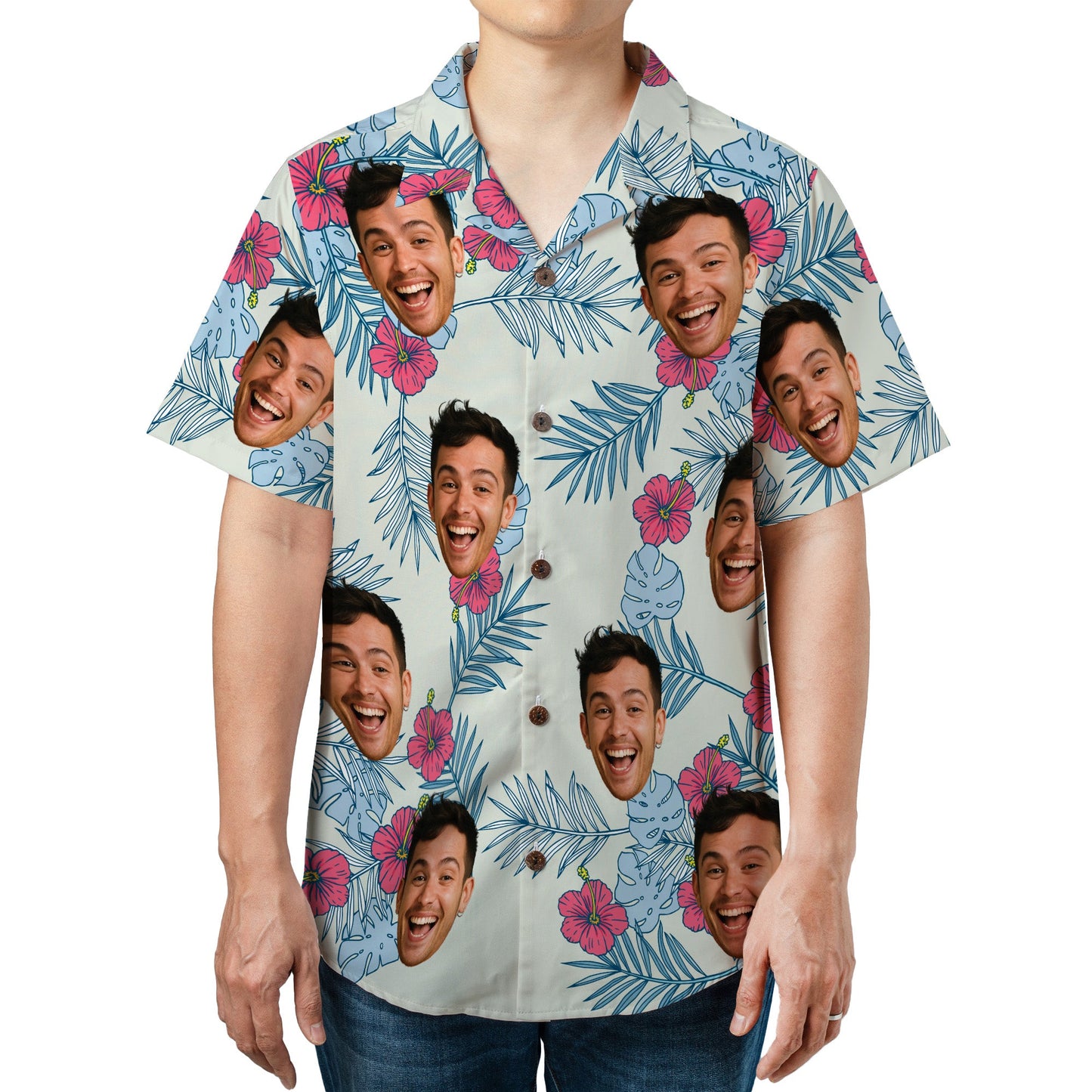 Hibiscus & Palm Leaves Hawaiian Shirt