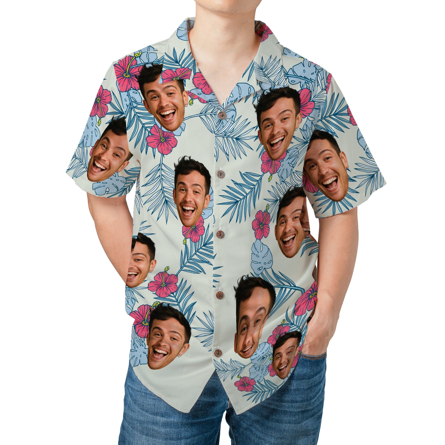 Hibiscus & Palm Leaves Hawaiian Shirt