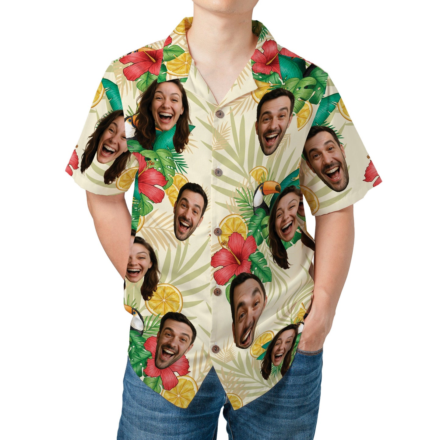 Toucan & Hibiscus Hawaiian Shirt