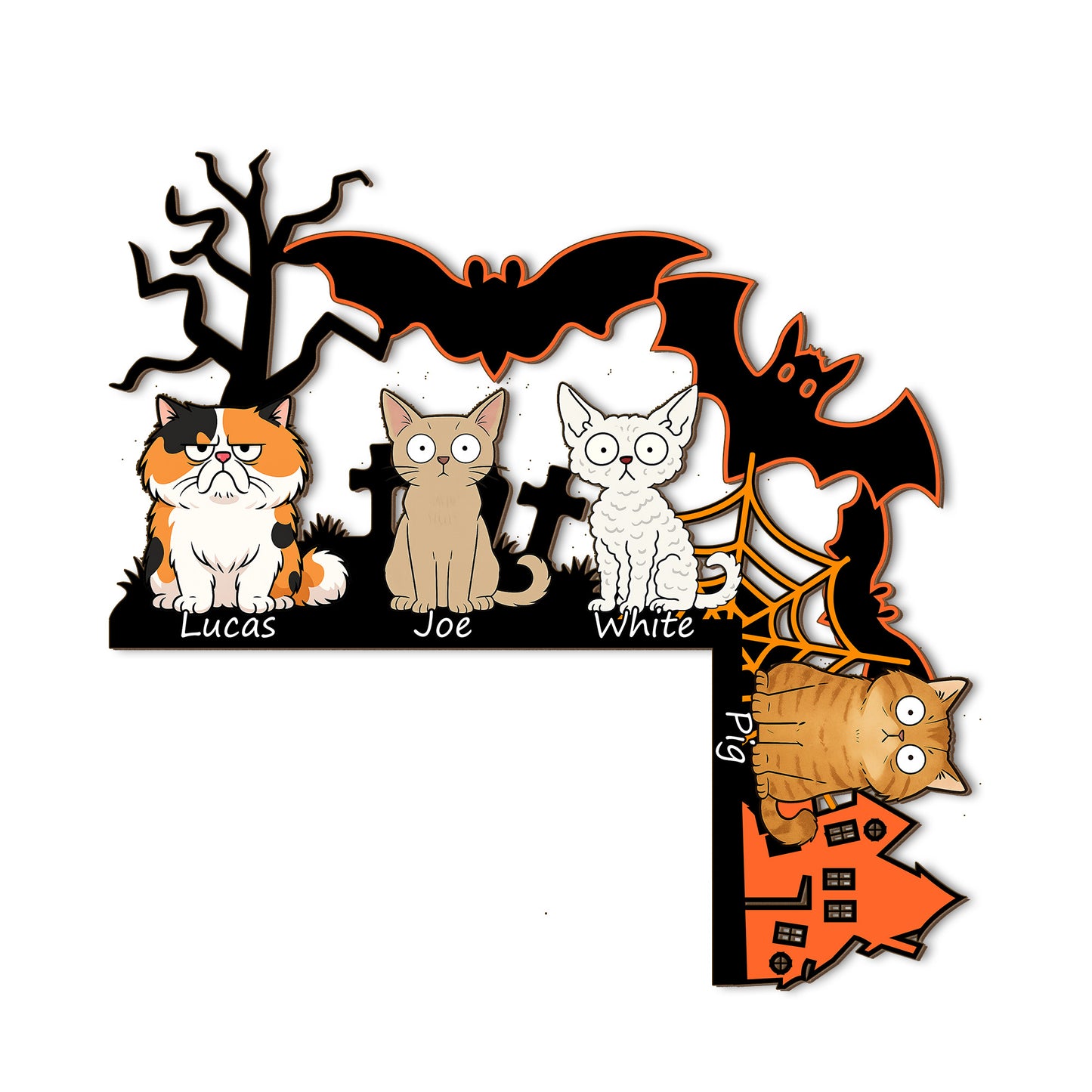 Custom Cat Halloween Door Corner Decoration