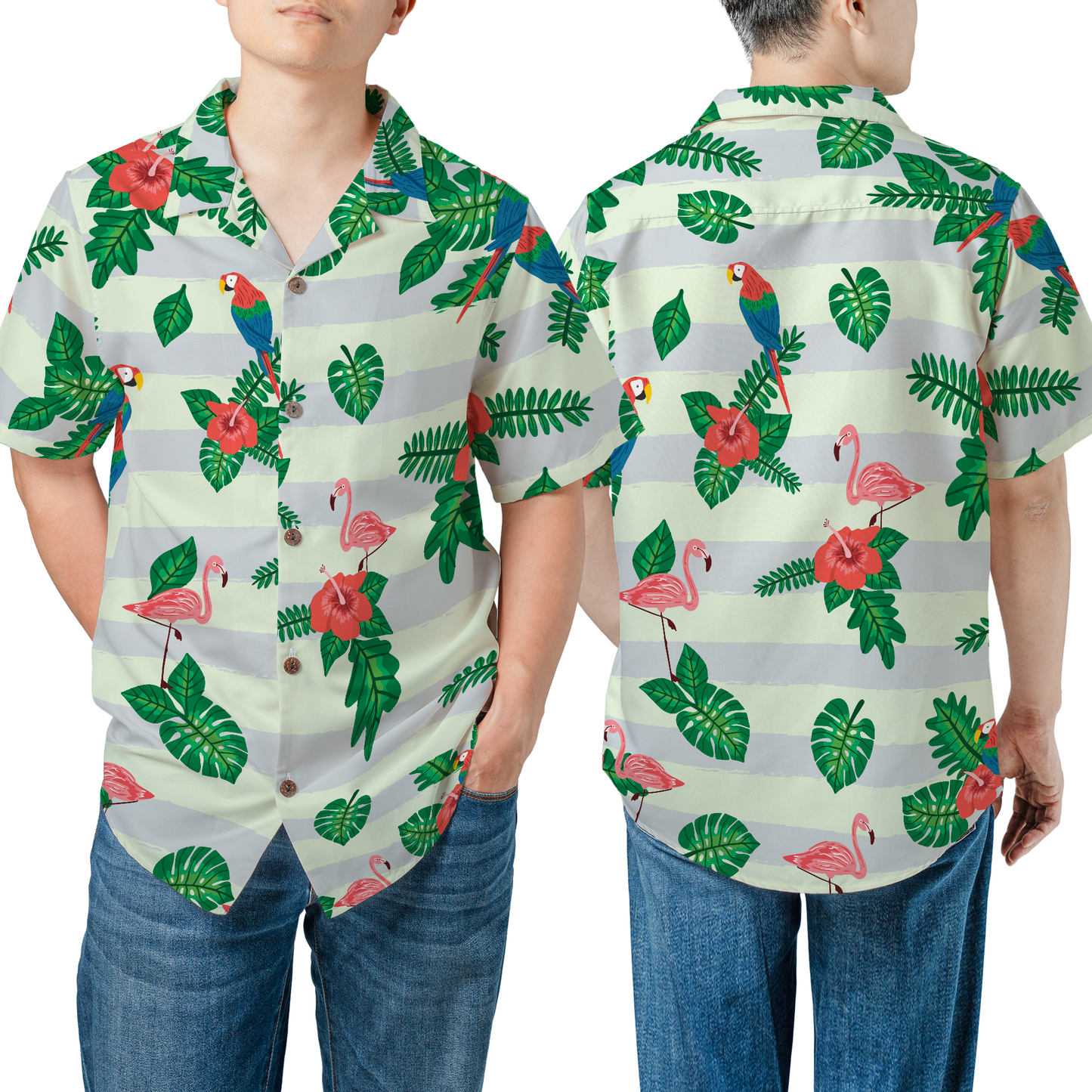 Parrot & Flamingo Hawaiian Shirt