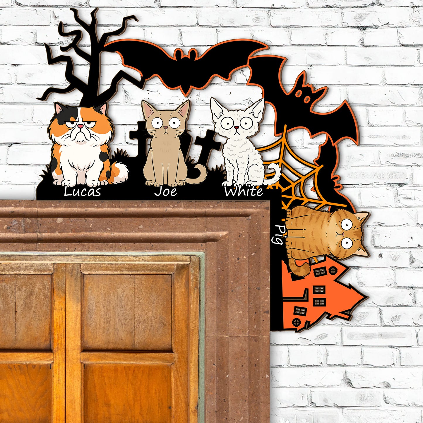 Custom Cat Halloween Door Corner Decoration