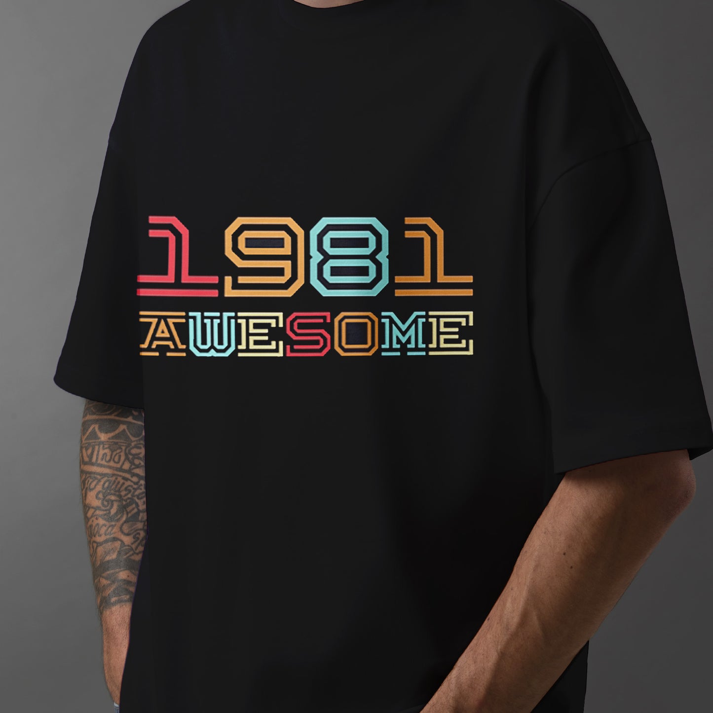 Custom Year & Text Retro T-Shirt - Personalized Vintage Style Birthday Shirt
