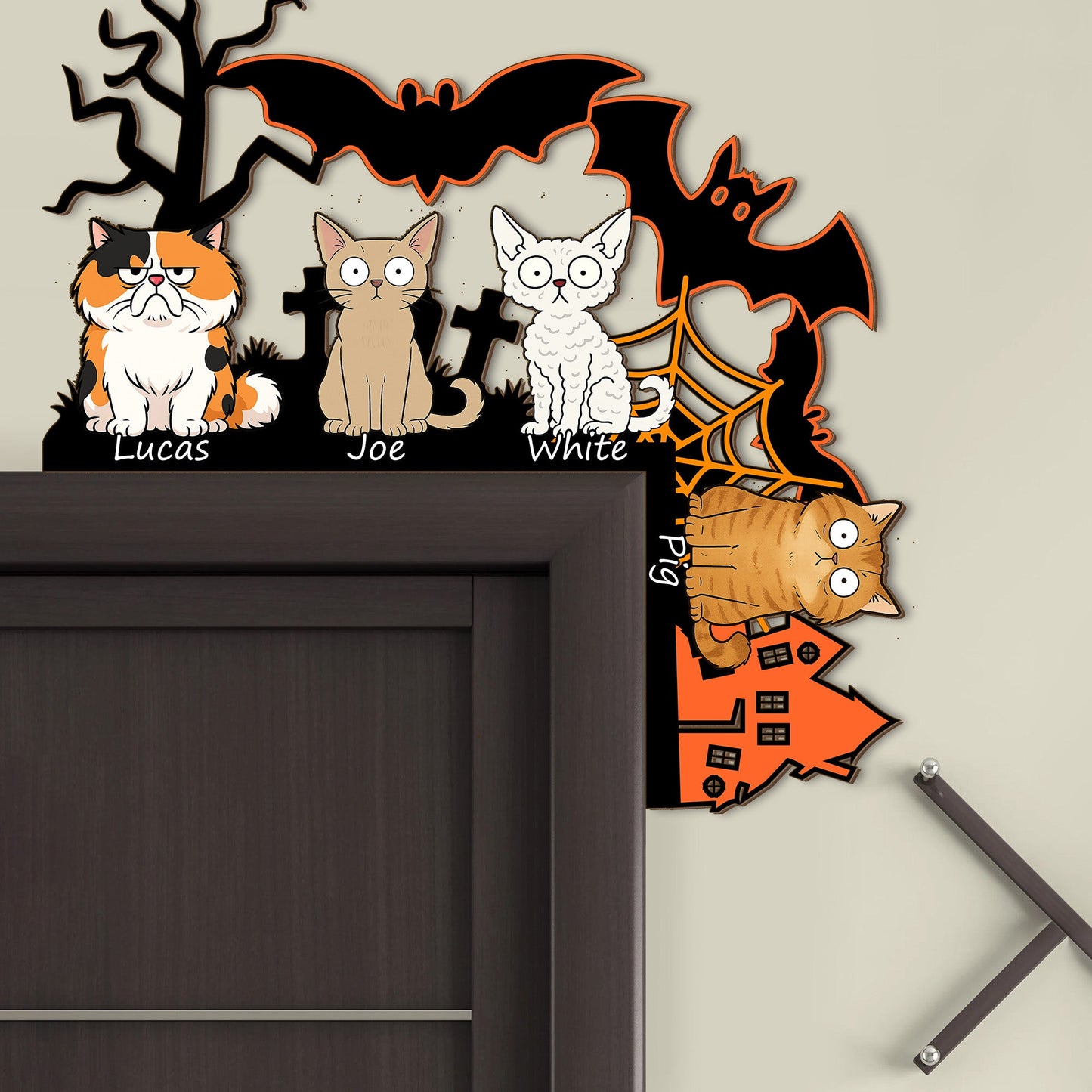 Custom Cat Halloween Door Corner Decoration