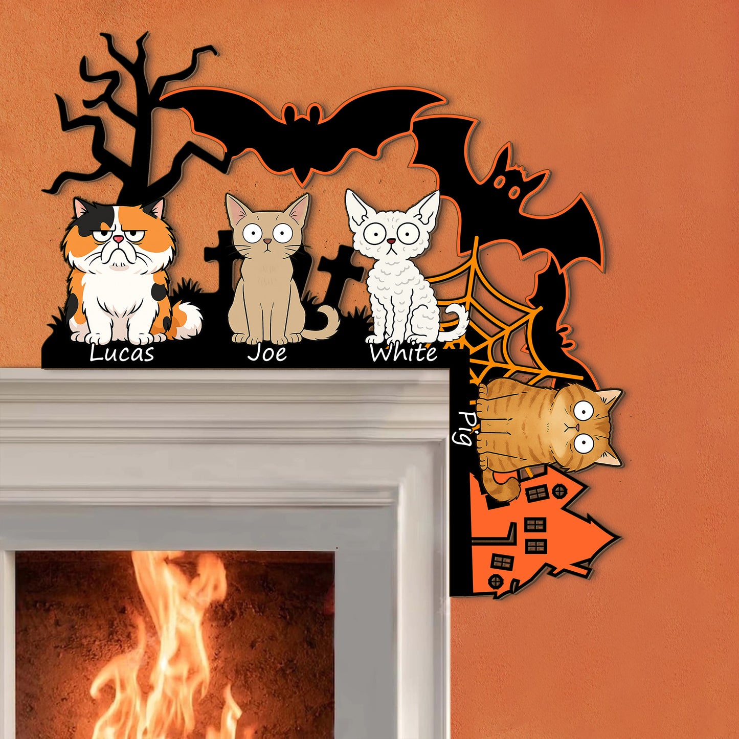 Custom Cat Halloween Door Corner Decoration