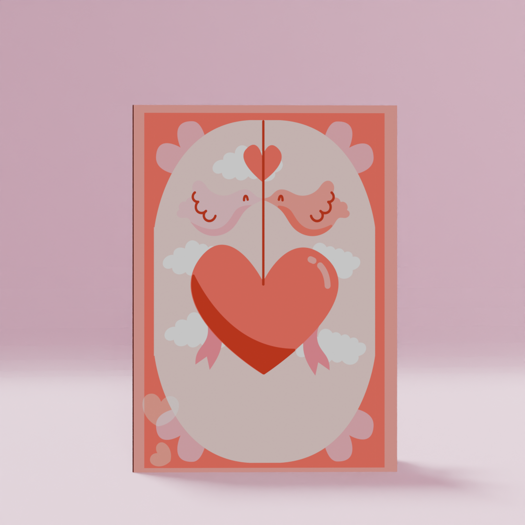 3D Pop-Up Valentine Card - Cupid's Heart Surprise in colorful