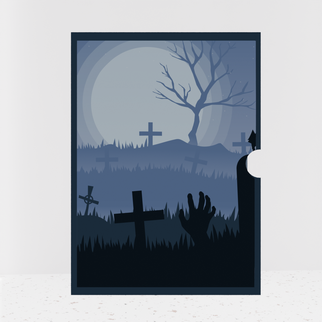 Haunted Graveyard 3D Pop-Up Halloween Card – Spooky Cemetery Scene