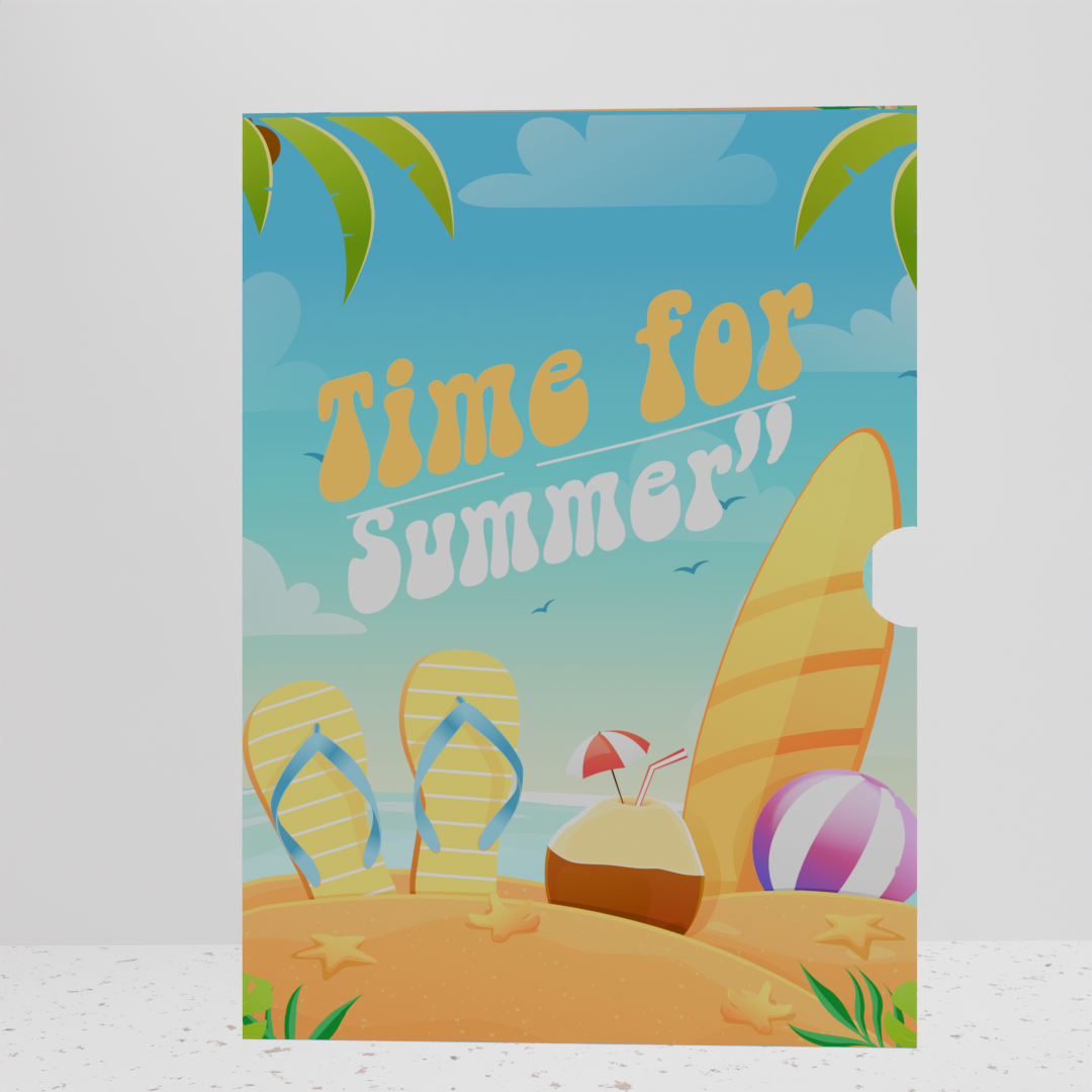 Time for Summer 3D Pop-Up Card – Tropical Beach Relaxation Scene