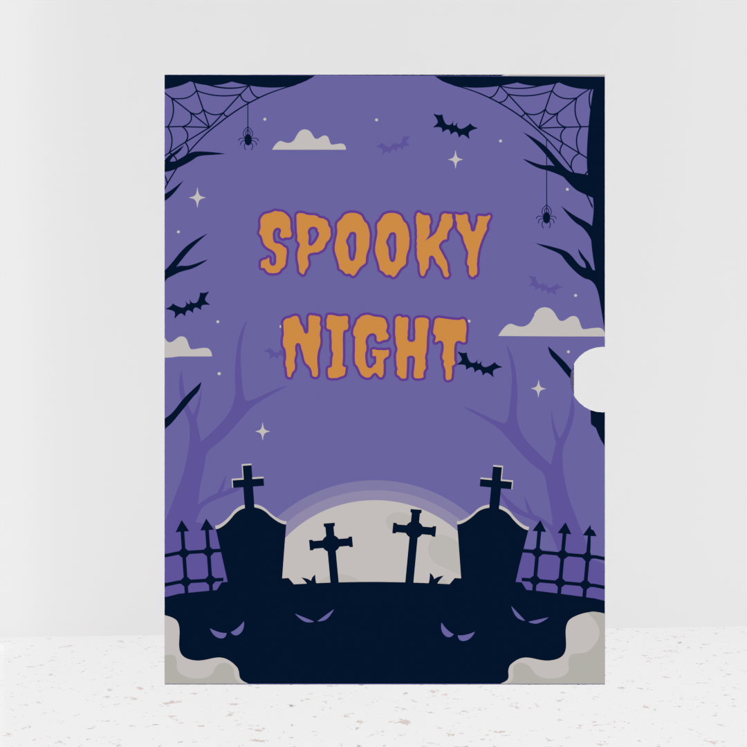 Spooky Night 3D Pop-Up Halloween Card – Haunted Graveyard Scene