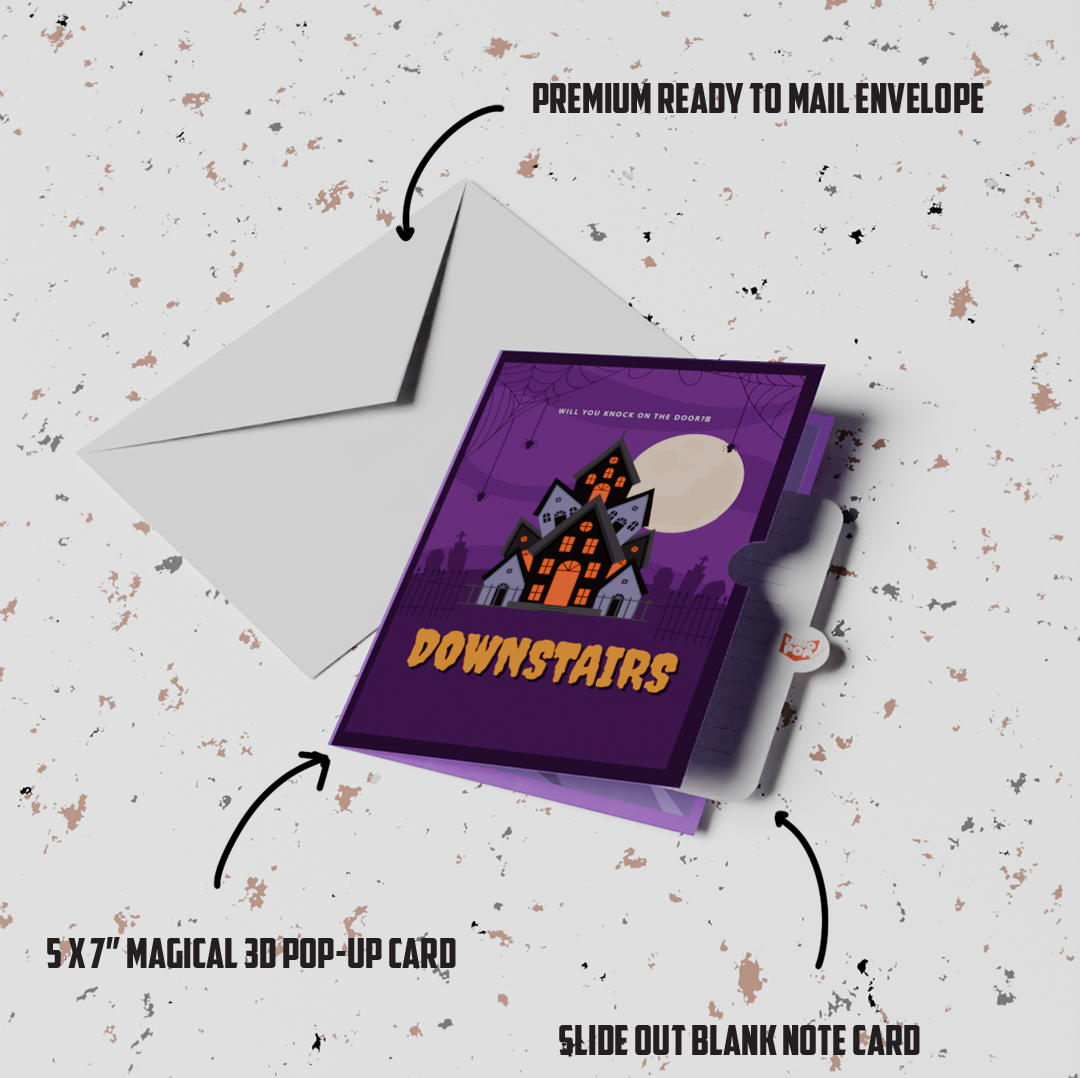 Haunted Mansion Halloween Pop-Up Card – 3D Spooky House Surprise