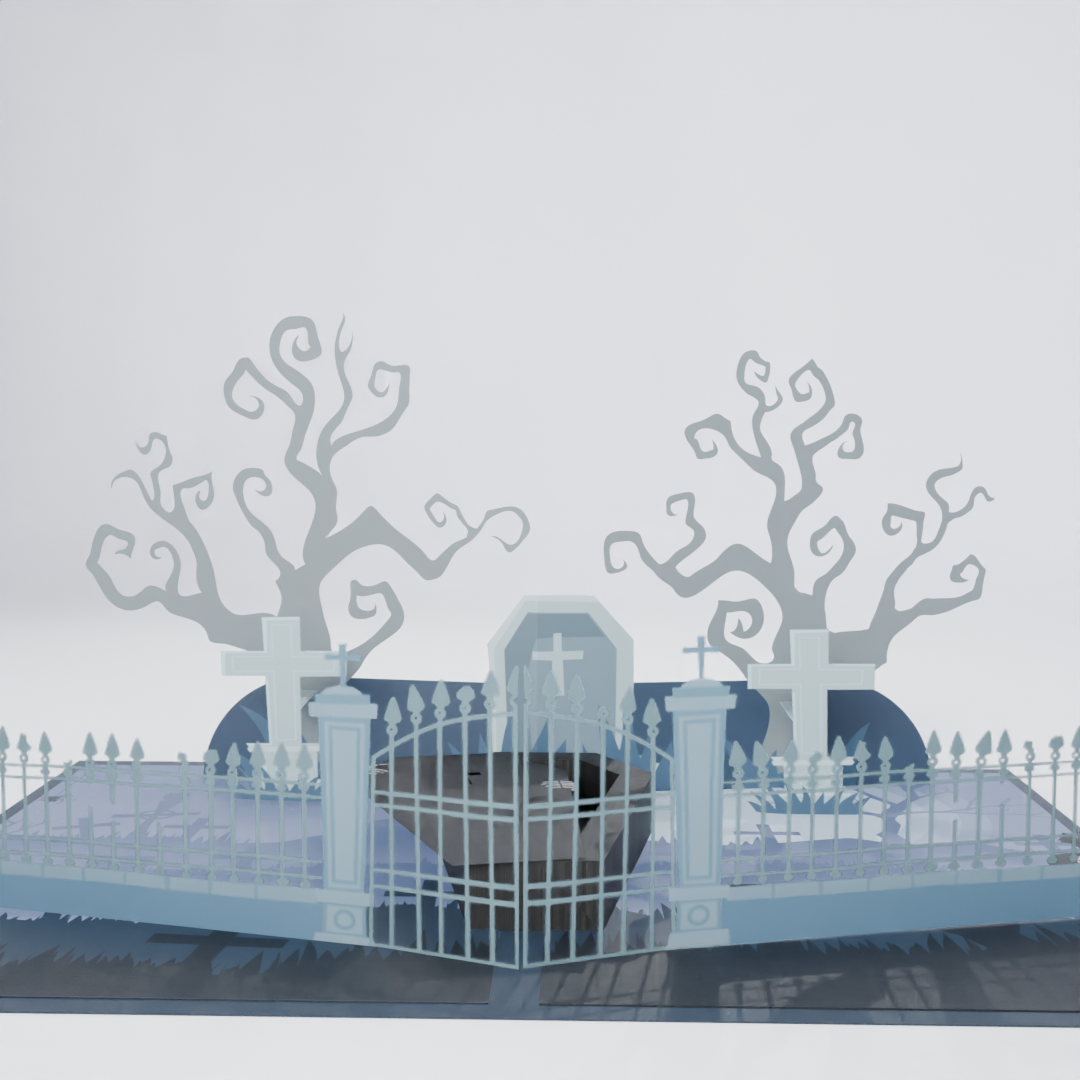 Haunted Graveyard 3D Pop-Up Halloween Card – Spooky Cemetery Scene
