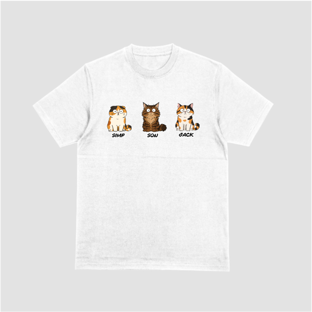 Custom Cat Mom Shirt - Personalized Cat Names T-Shirt for Women - Choose Your Cat Breeds