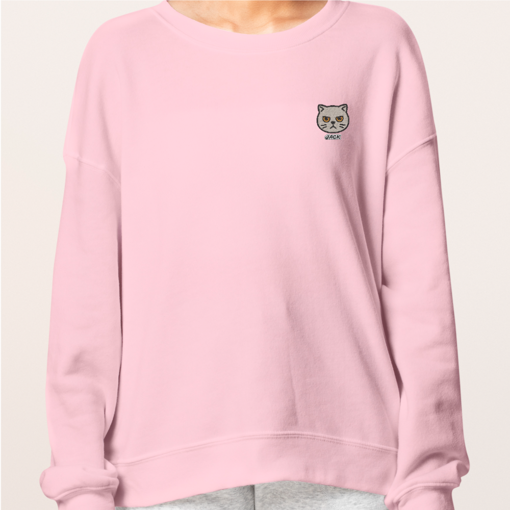 Custom Embroidered Cat Sweatshirt - Personalized Name & Cat Design