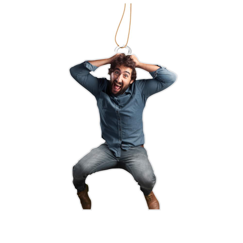 Custom Funny Photo Car Ornament - Personalized Face Hanging Decoration