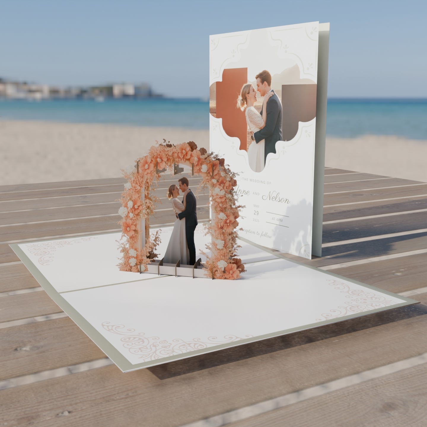 Personalized Wedding Pop-Up Card - Invitation Wedding Card