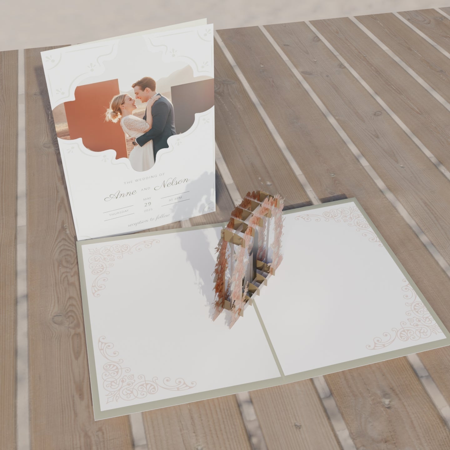 Personalized Wedding Pop-Up Card - Invitation Wedding Card