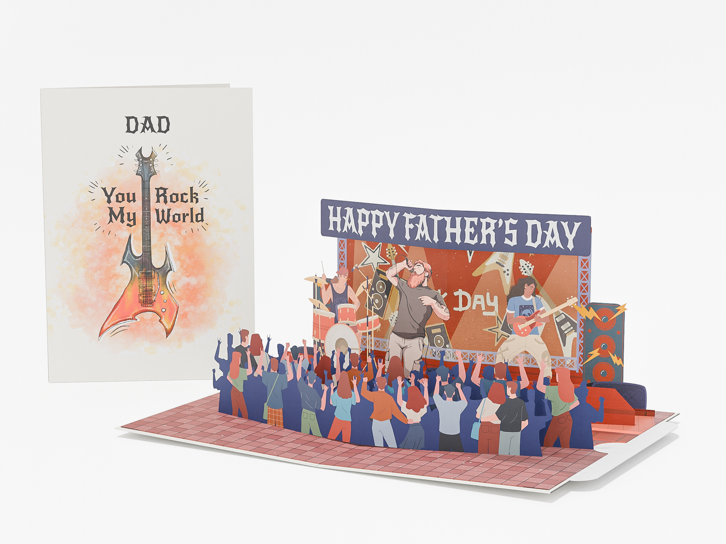 Pop-Up Birthday Rock Card – Custom Dad Rock Concert Stage