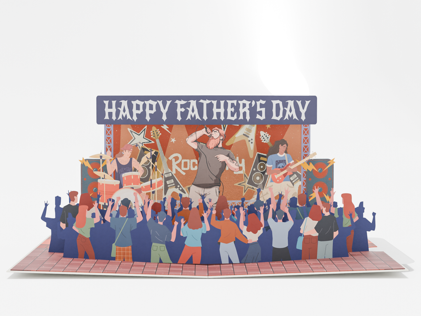 Pop-Up Birthday Rock Card – Custom Dad Rock Concert Stage