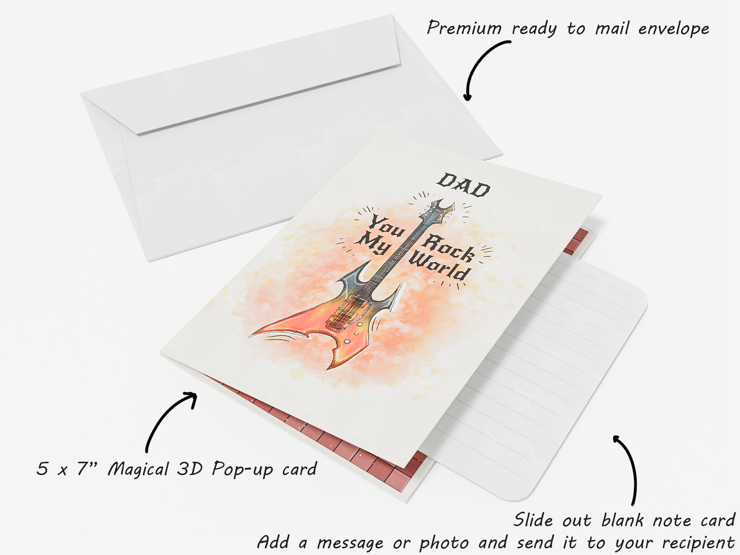 Pop-Up Birthday Rock Card – Custom Dad Rock Concert Stage