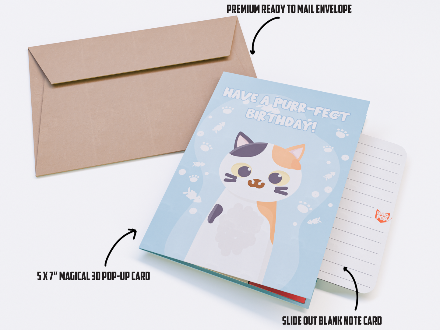 Have a Purr-fect Birthday Pop-Up Card – 3D Cat and Gift Scene