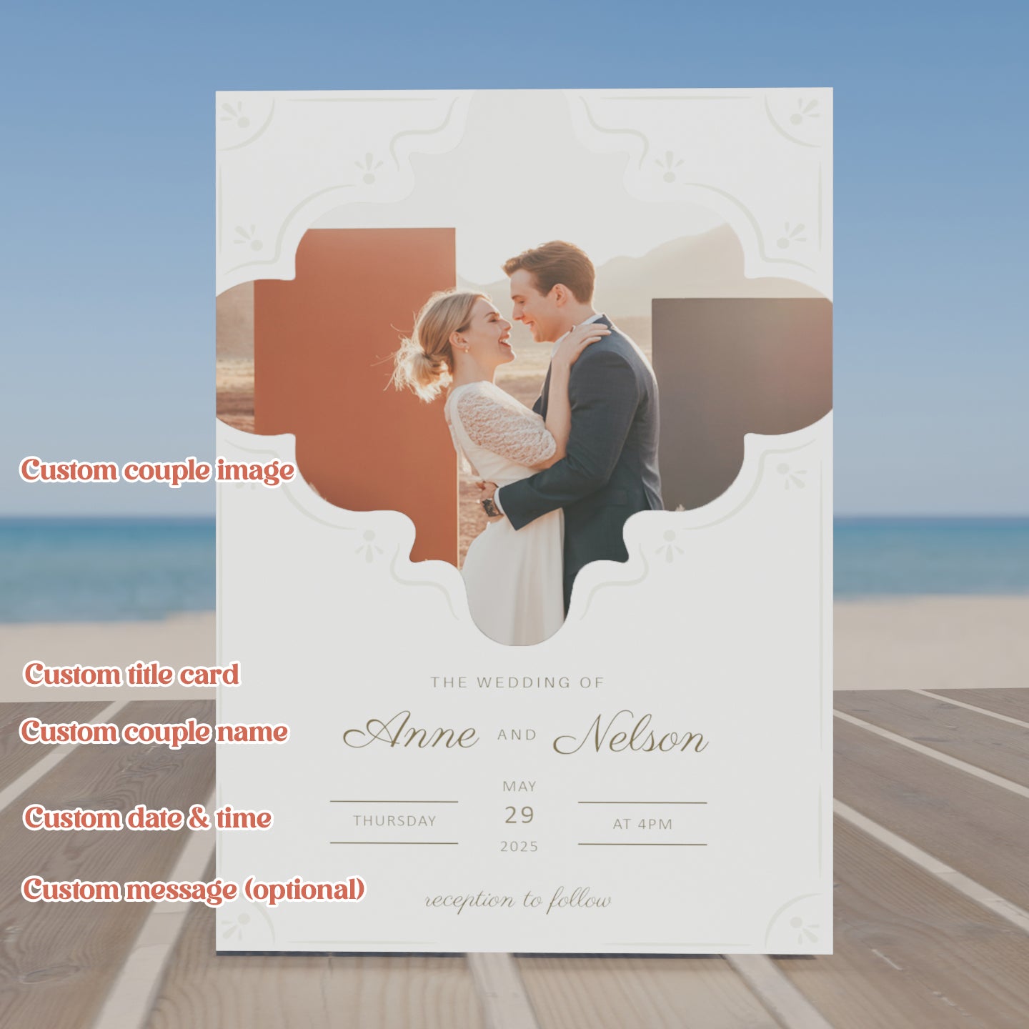 Personalized Wedding Pop-Up Card - Invitation Wedding Card