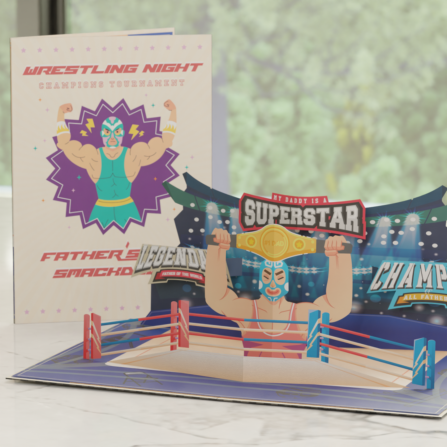 Wrestling Birthday Pop-Up Card