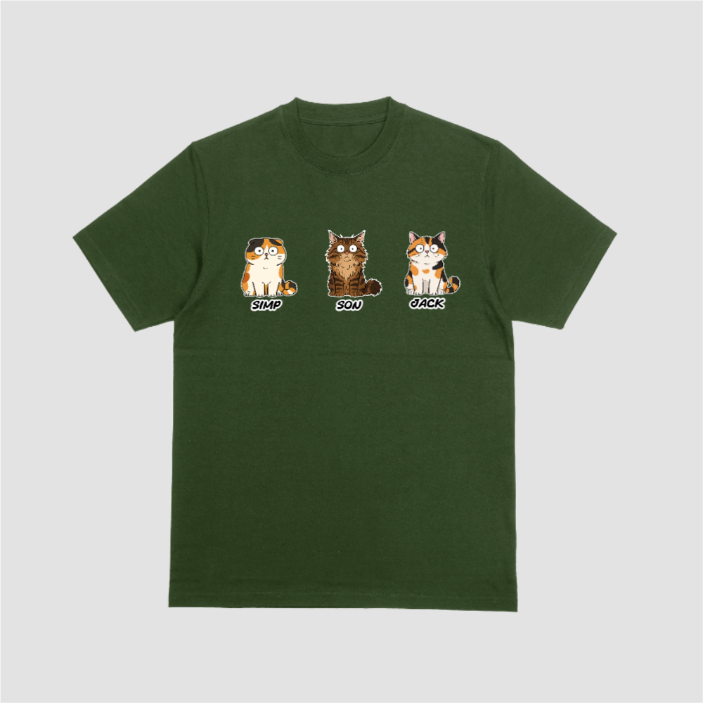 Custom Cat Mom Shirt - Personalized Cat Names T-Shirt for Women - Choose Your Cat Breeds