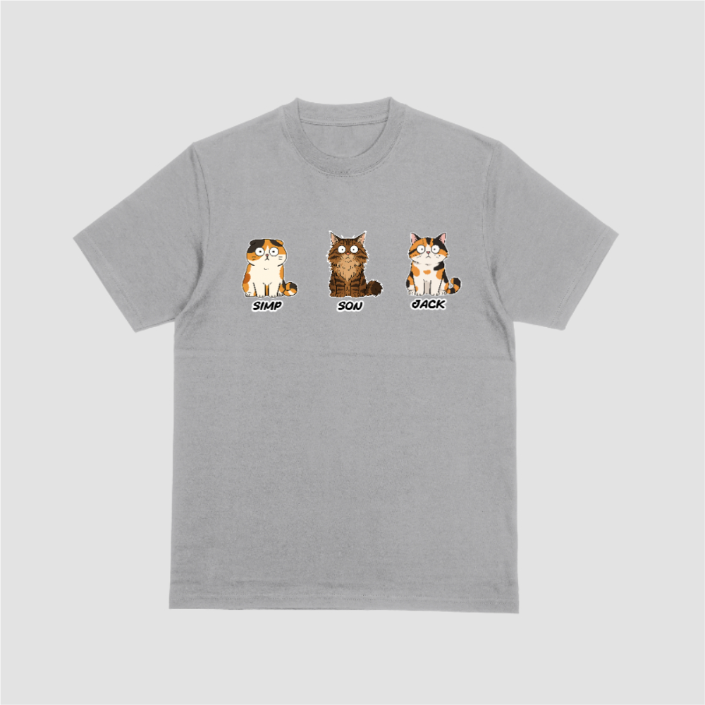 Custom Cat Mom Shirt - Personalized Cat Names T-Shirt for Women - Choose Your Cat Breeds