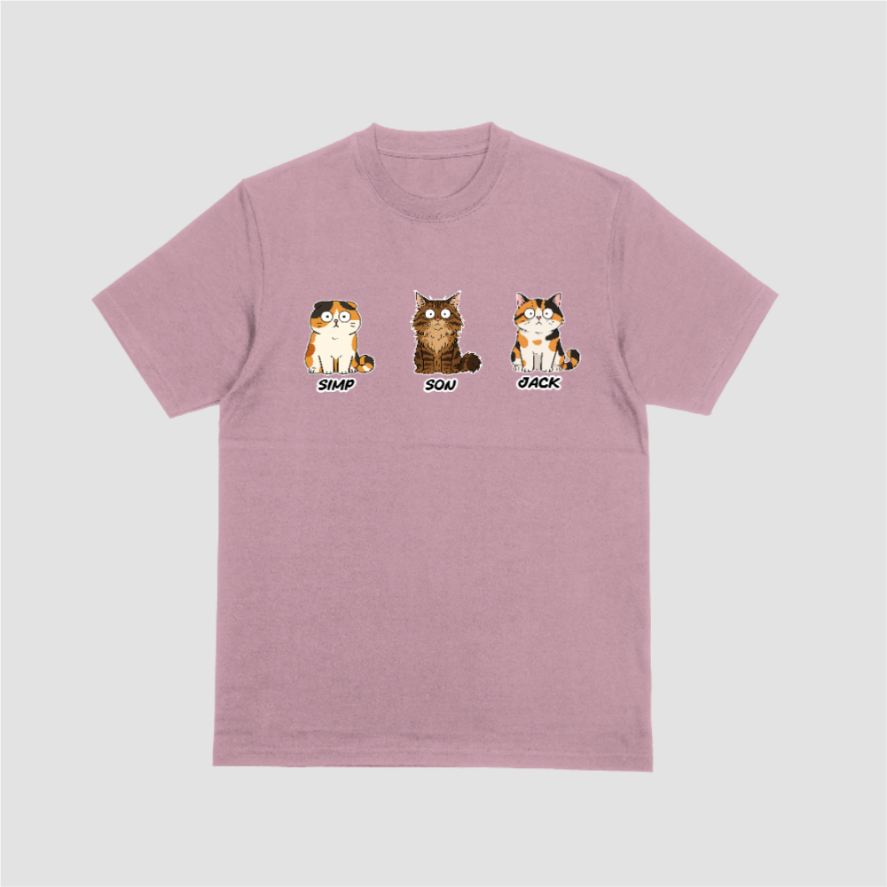 Custom Cat Mom Shirt - Personalized Cat Names T-Shirt for Women - Choose Your Cat Breeds