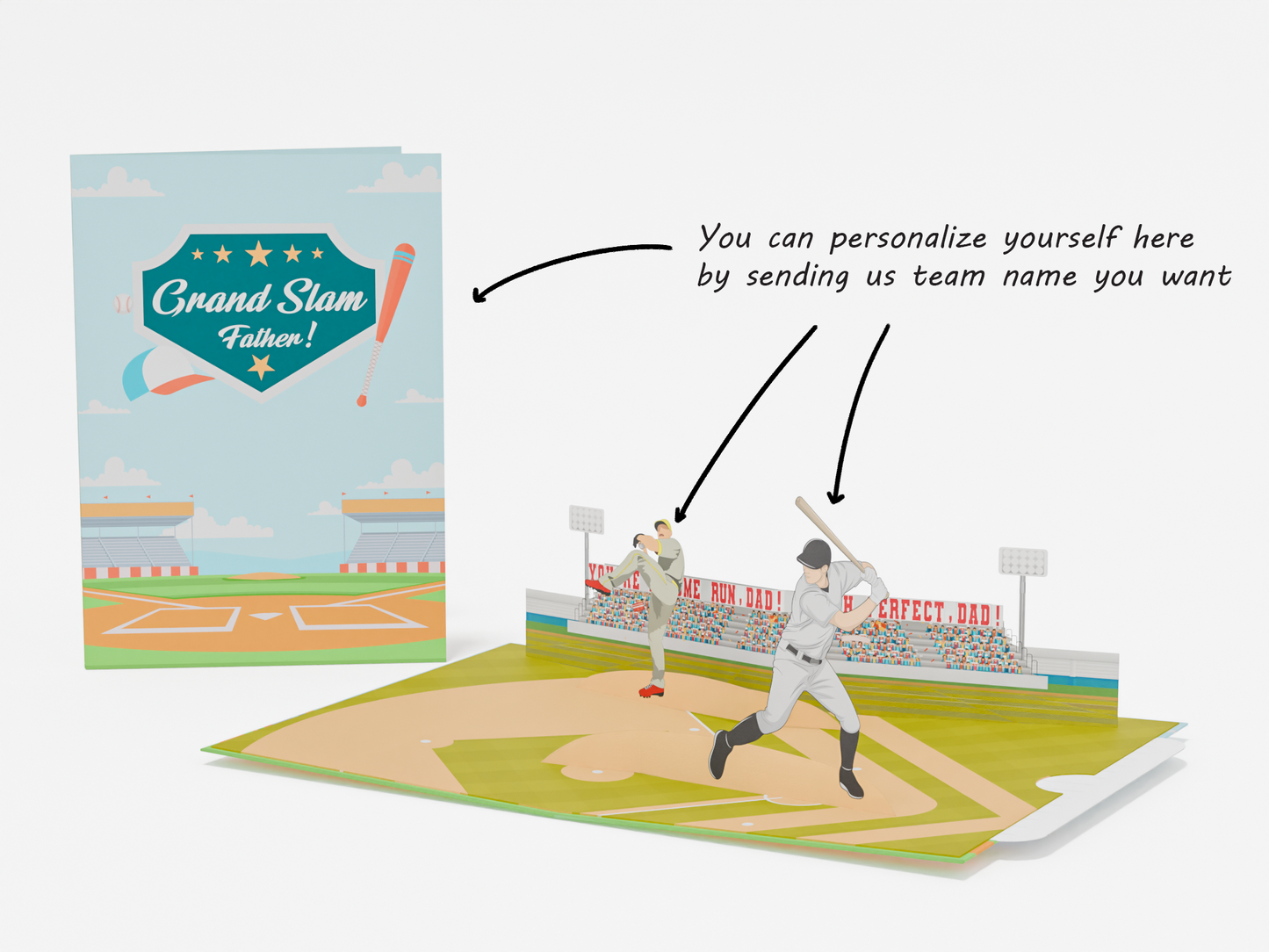 Baseball Birthday Pop-Up Card – Custom Team Jersey Option