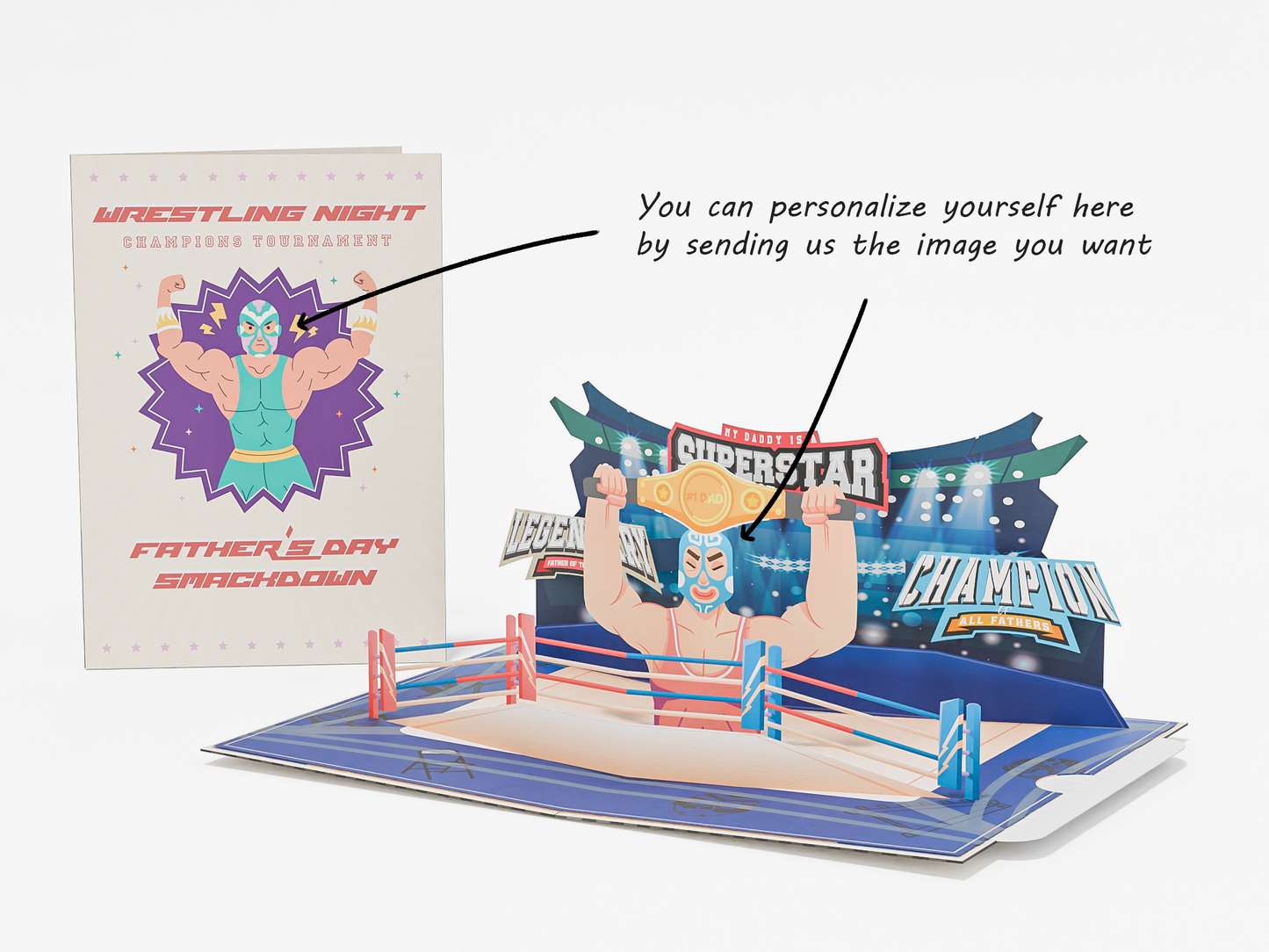 Wrestling Birthday Pop-Up Card
