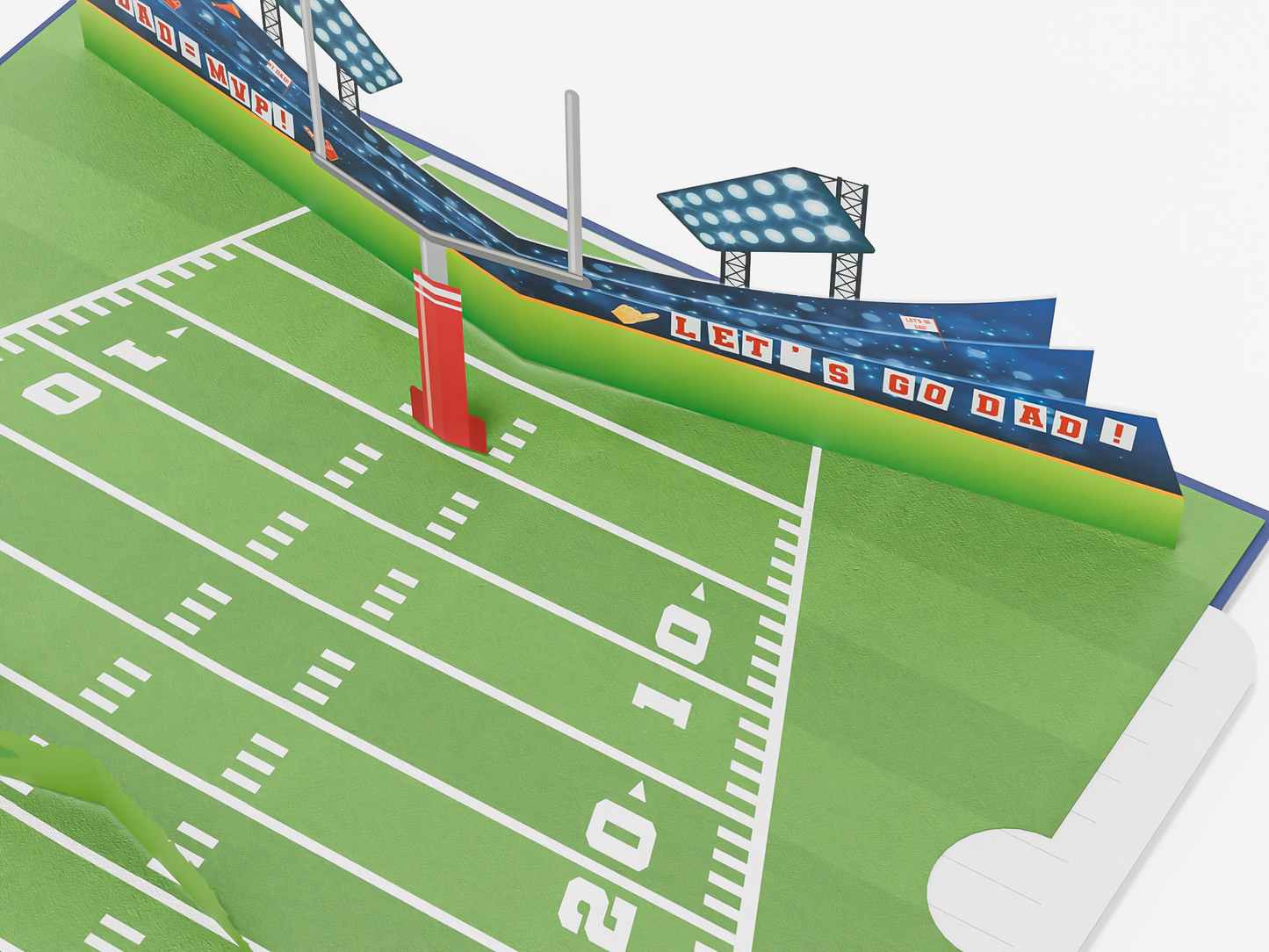 Pop-Up Birthday Card – Custom Football Field with Dad as Quarterback