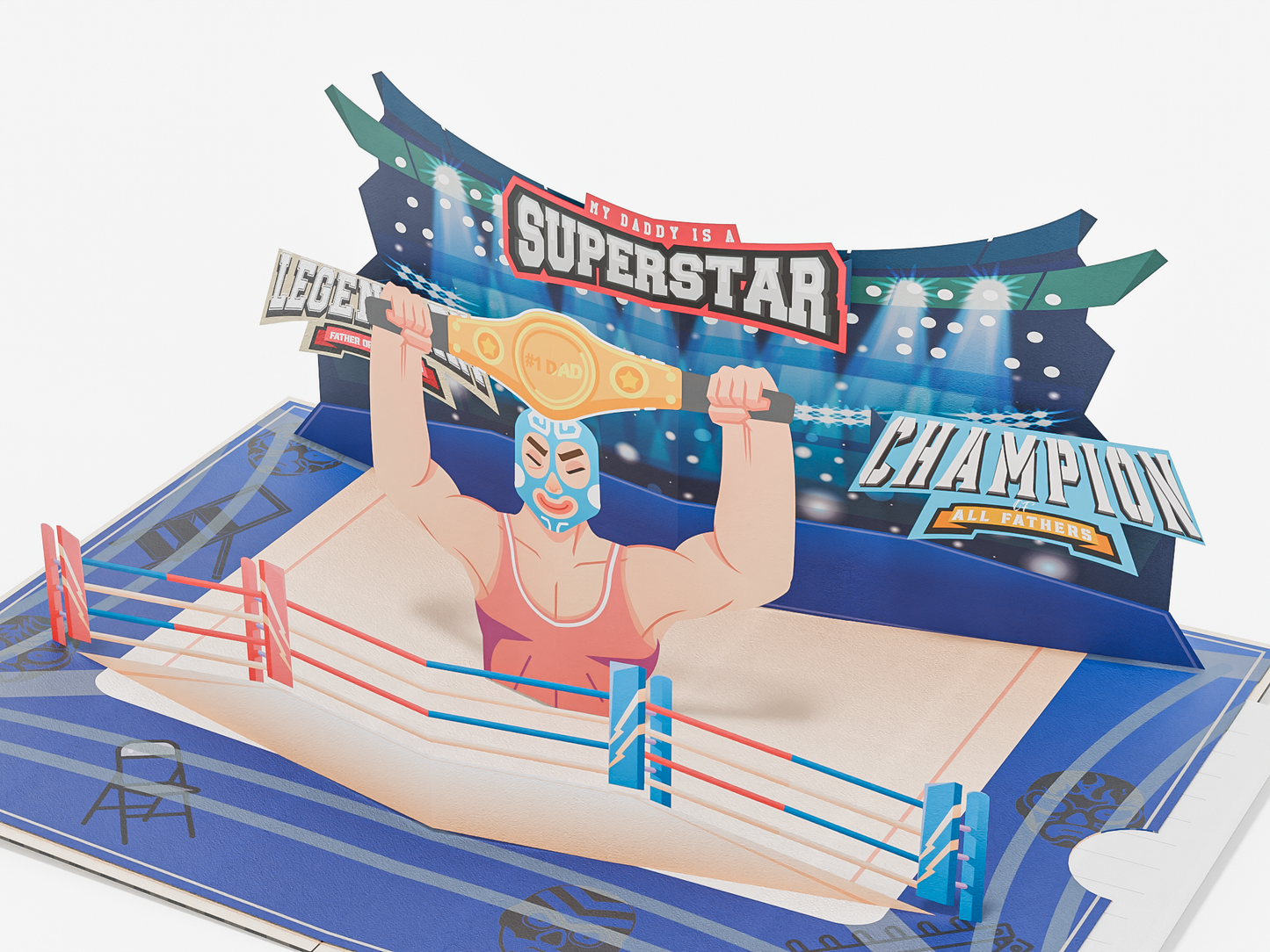 Wrestling Birthday Pop-Up Card