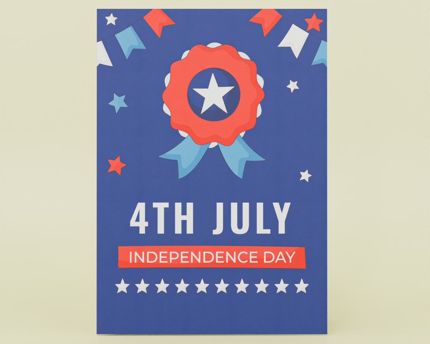 3D Pop-Up Flower Card Red White Blue Patriotic Bloom Independence Day