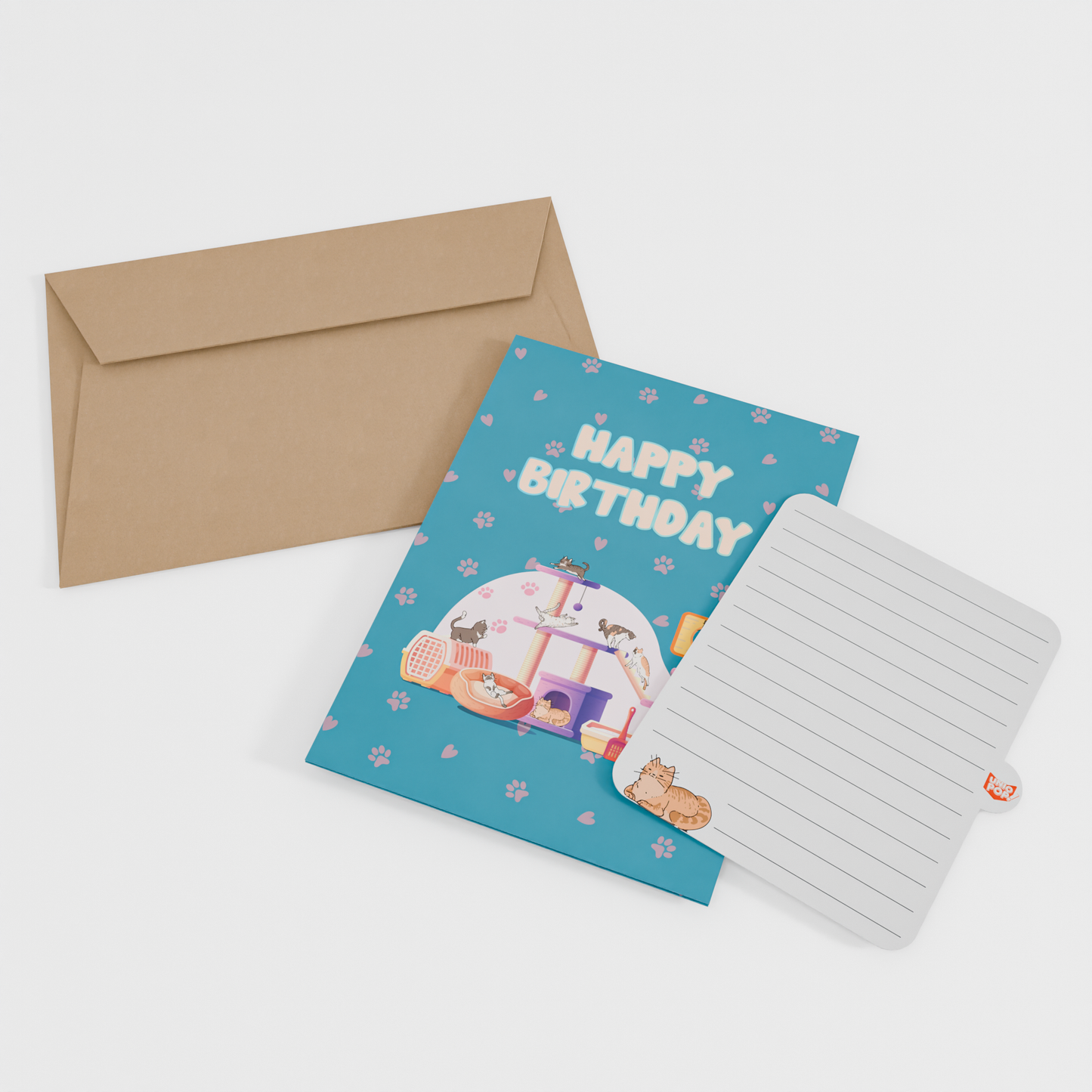 3D Pop-Up Happy Birthday Card - Cat Playground Theme Interactive Greeting Card for Cat Lovers