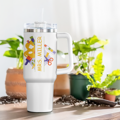 Personalized Tumbler with Handle – Custom Name Gift