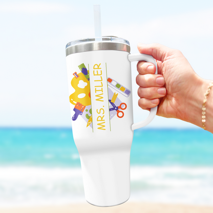 Personalized Tumbler with Handle – Custom Name Gift
