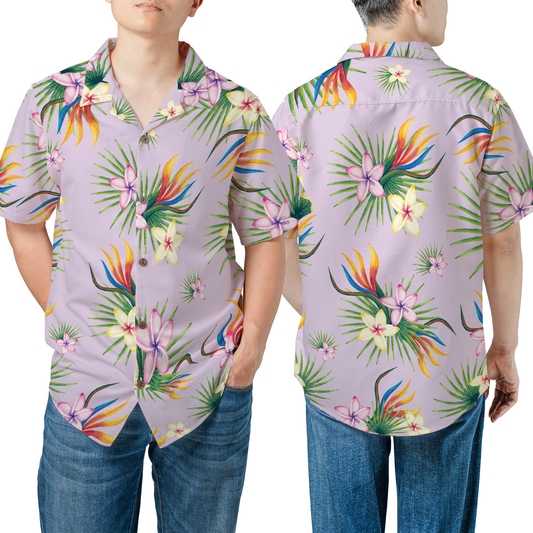 Custom Hawaiian Shirt with Your Face - Personalized Tropical Print Button Up - Custom Photo Hawaiian Shirt Men