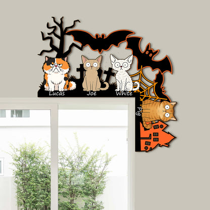 Custom Cat Halloween Door Corner Decoration