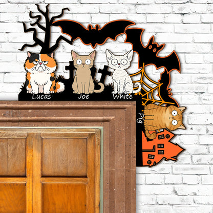 Custom Cat Halloween Door Corner Decoration