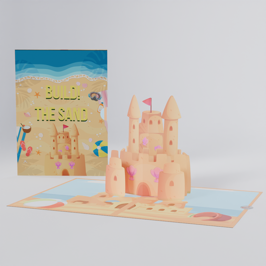 Sandcastle 3D Pop-Up Summer Card – Beach Fun Greeting for All Ages