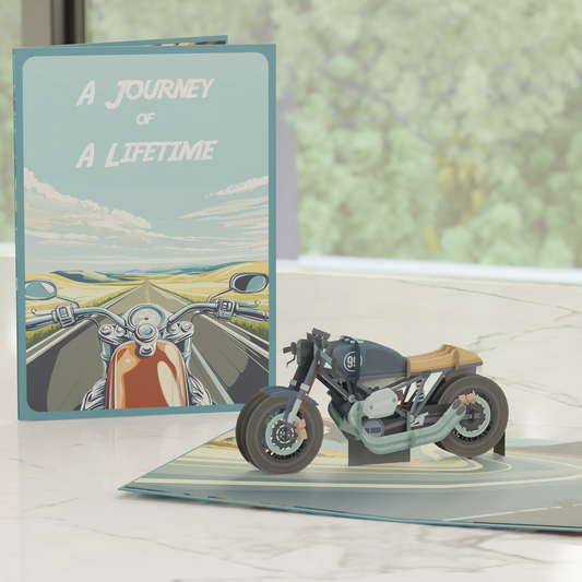 A Journey of a Lifetime Pop-Up Card – 3D Motorcycle Greeting for Men