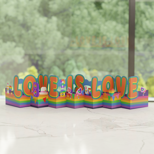 Love Unfolded Accordion Card – Expandable Rainbow Greeting for Pride, Birthday, Anniversary or Just Because